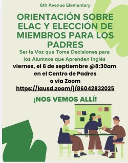 Orientación ELAC y Elección de Miembros para Padres